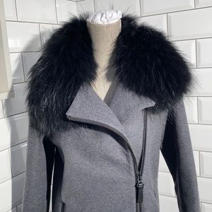 Mackage Wool Grey Coat Fur Collar